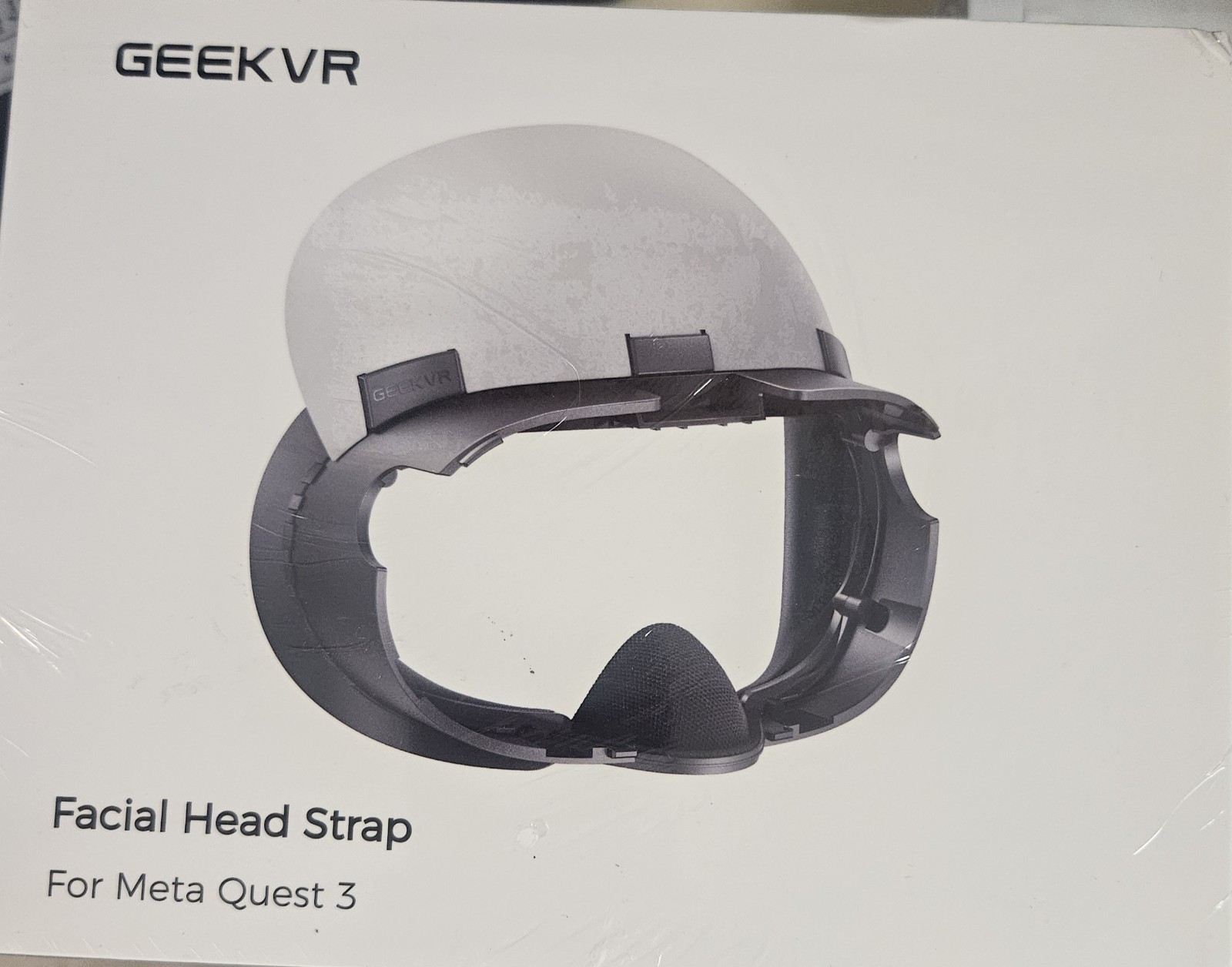 GEEKVR Facial Head Strap for Meta Quest 3 Headset, Black/White