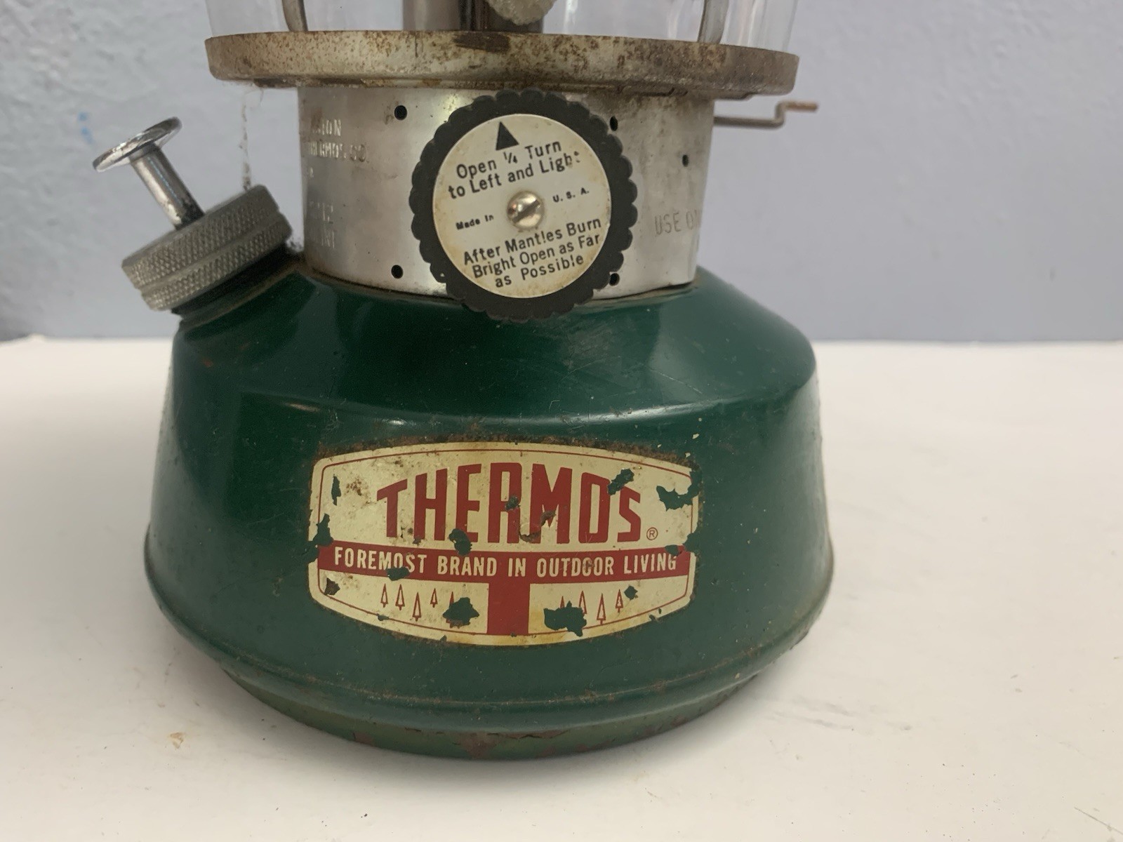 Thermos Lantern 1960's Original Model 8312 Green Vintage