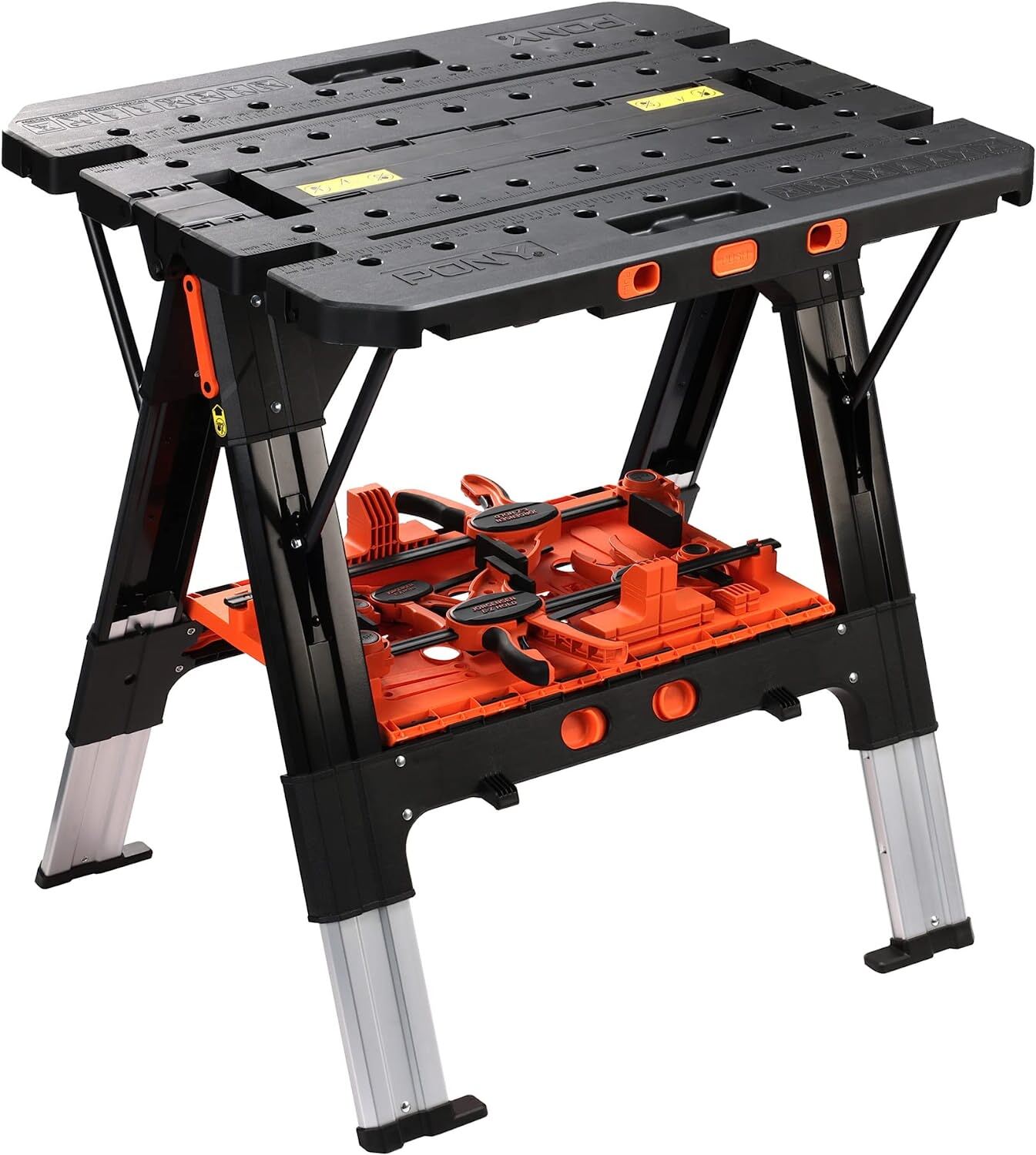 Pony Portable 2-in-1 Folding Work Table Workbench Sawhorse 1000lbs Load Capacity
