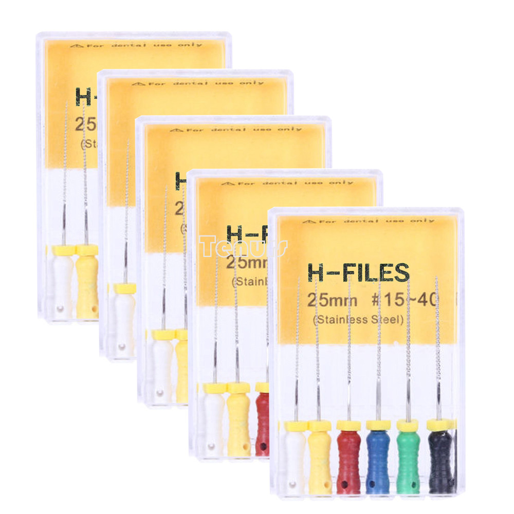 5boxes Dental stainless steel H-files 21/25mm #6-40 Endo Root Canal Hand Use