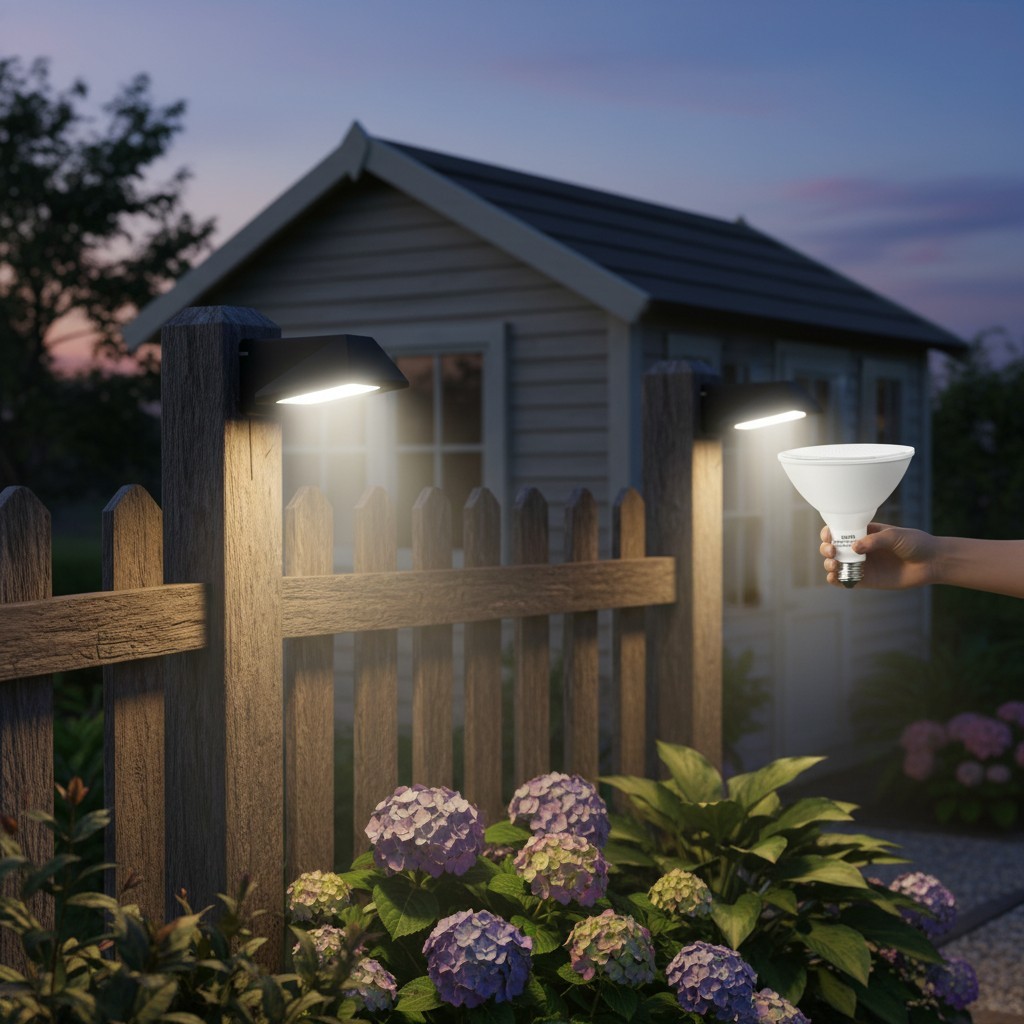 2 Pack LED PAR38 Dusk to Dawn Flood Light Bulbs Outdoor ，20W(200W Equivalent) E2