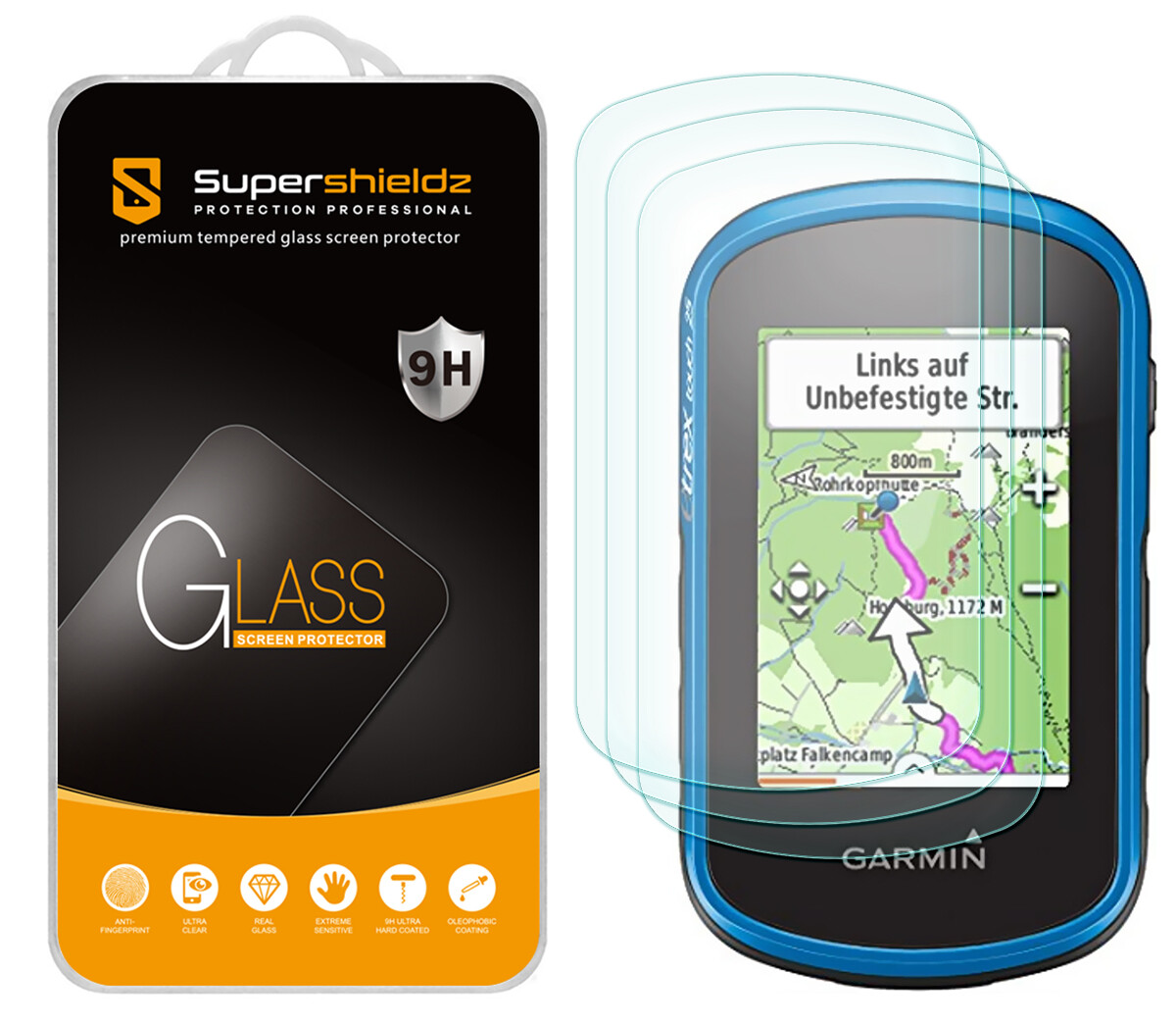 3X Supershieldz Tempered Glass Screen Protector for Garmin eTrex Touch 25/35/35t