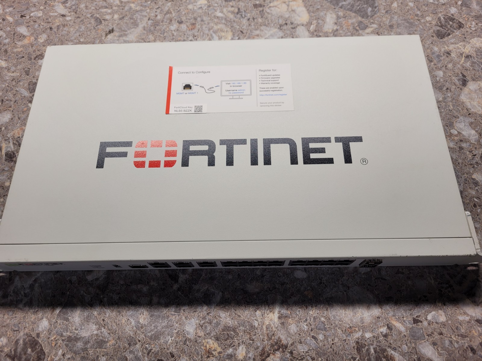 Fortinet FortiGate 100E Firewall (No Licensing) Includes Power Cable