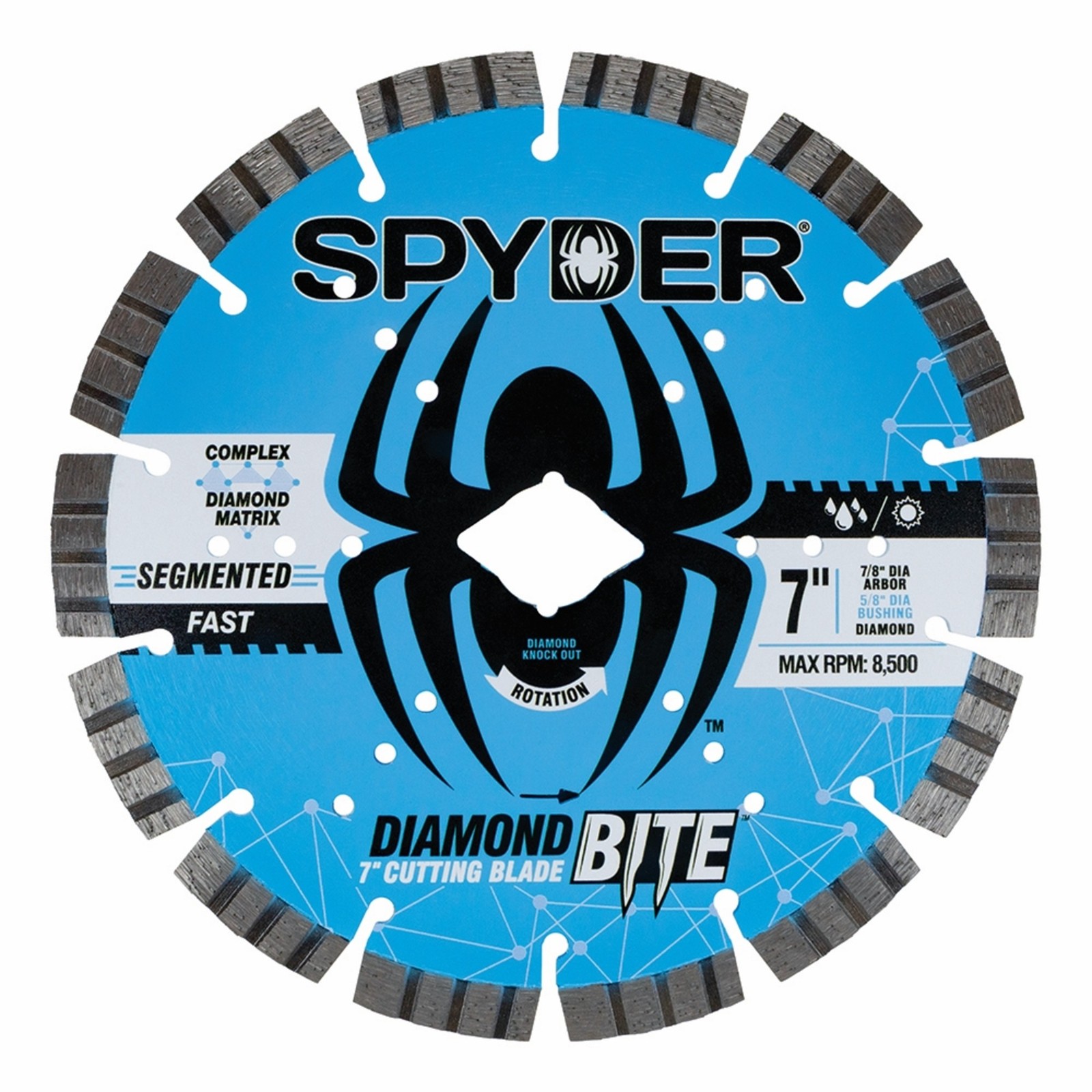 7 in Diamond Saw Blade Wet/Dry Segmented Spyder 14121