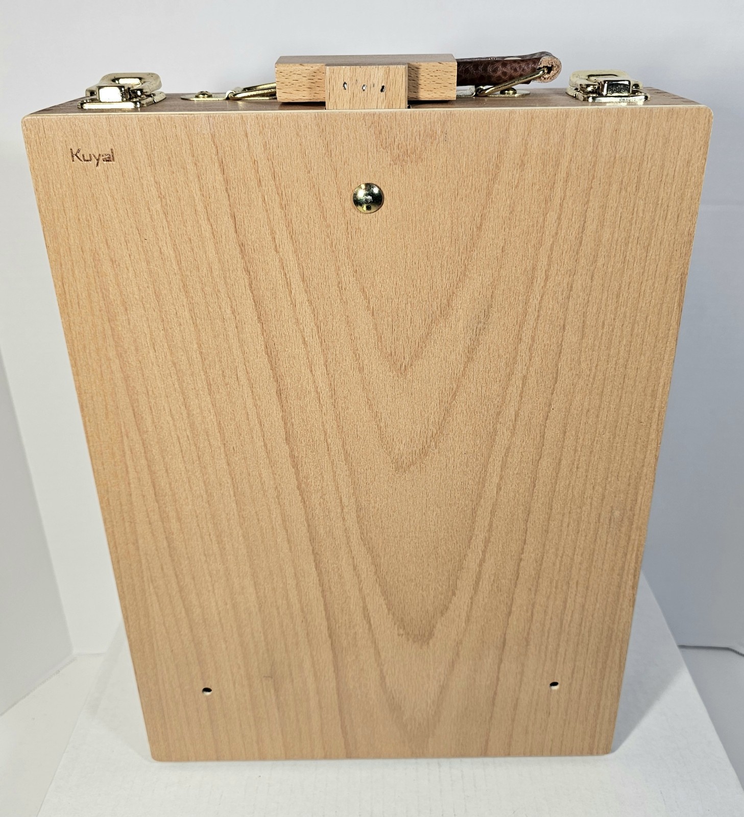 Kuyal Wood Easel storage box for Art Painting supplies Dovetail Joints Natural