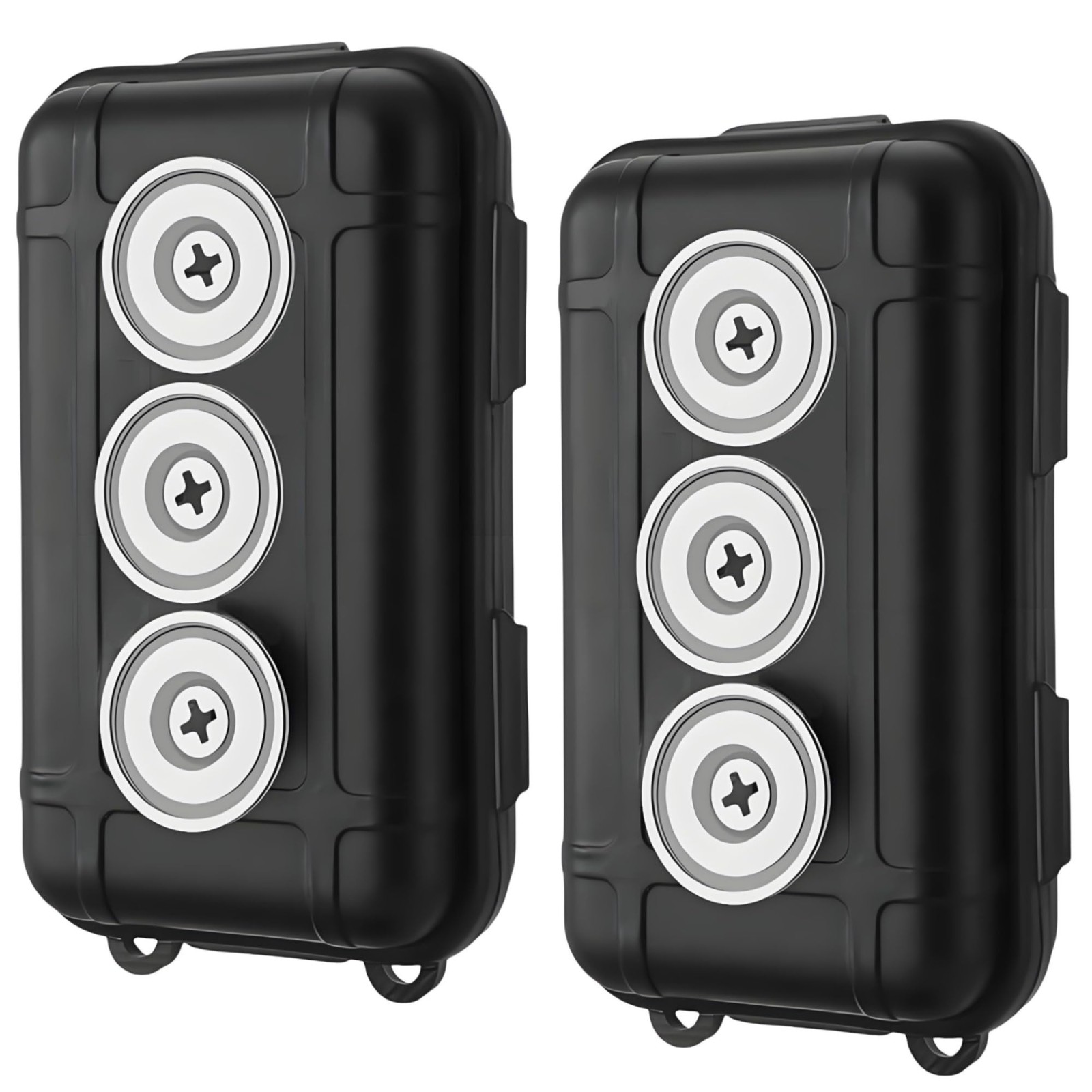 Riomhorry 2 Pcs Magnetic Key Holders Under Car, Hide Key Magnetic Box for
