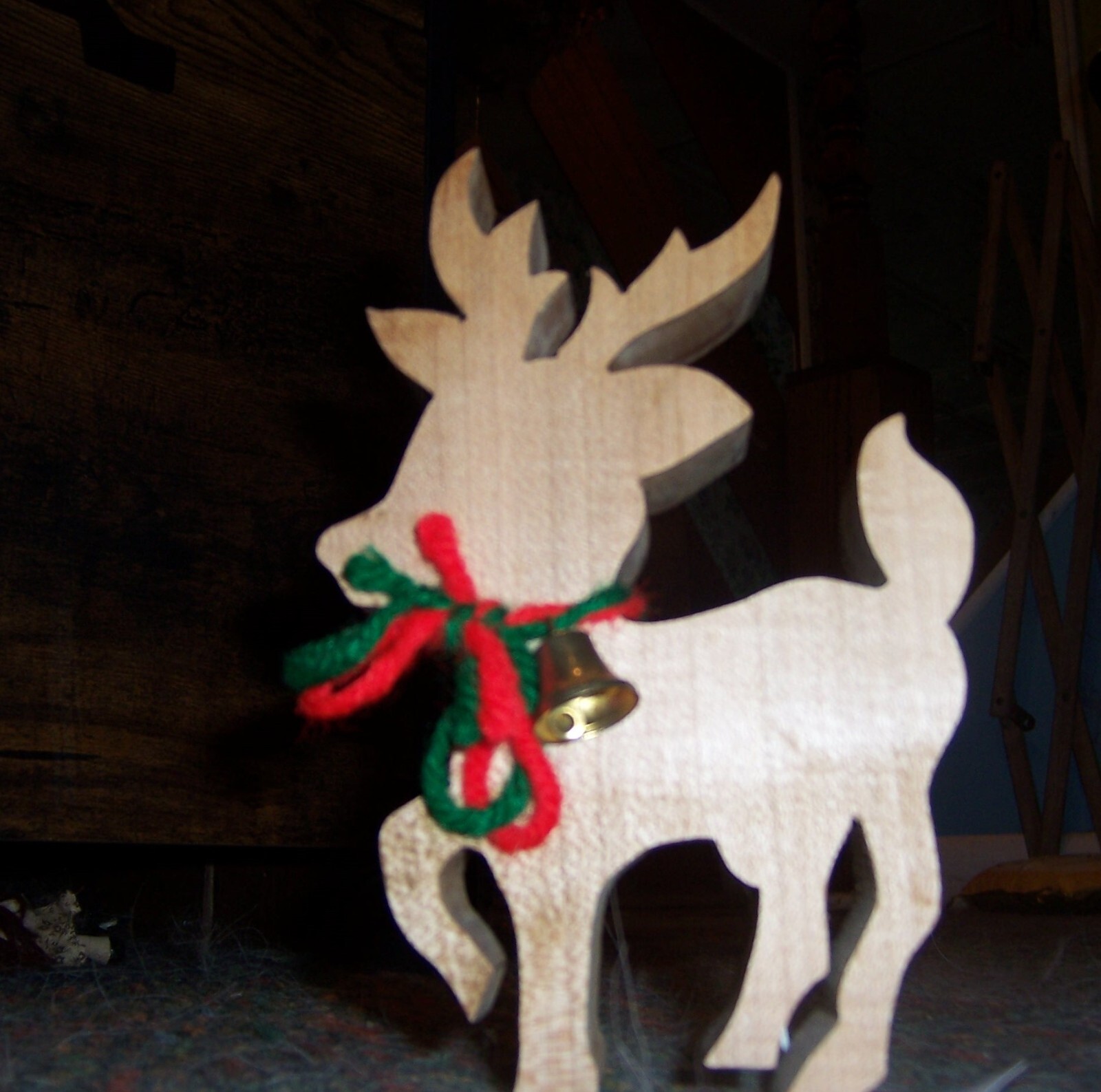 HANDMADE WOODEN Set of Two Standing Reindeers