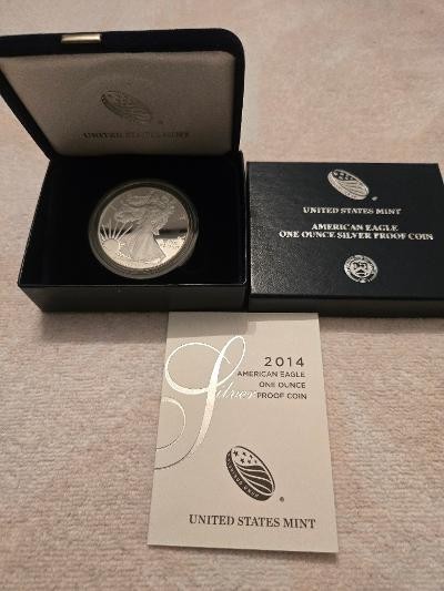 2014 American Eagle One Ounce Silver Proof Coin w/OGP & COA