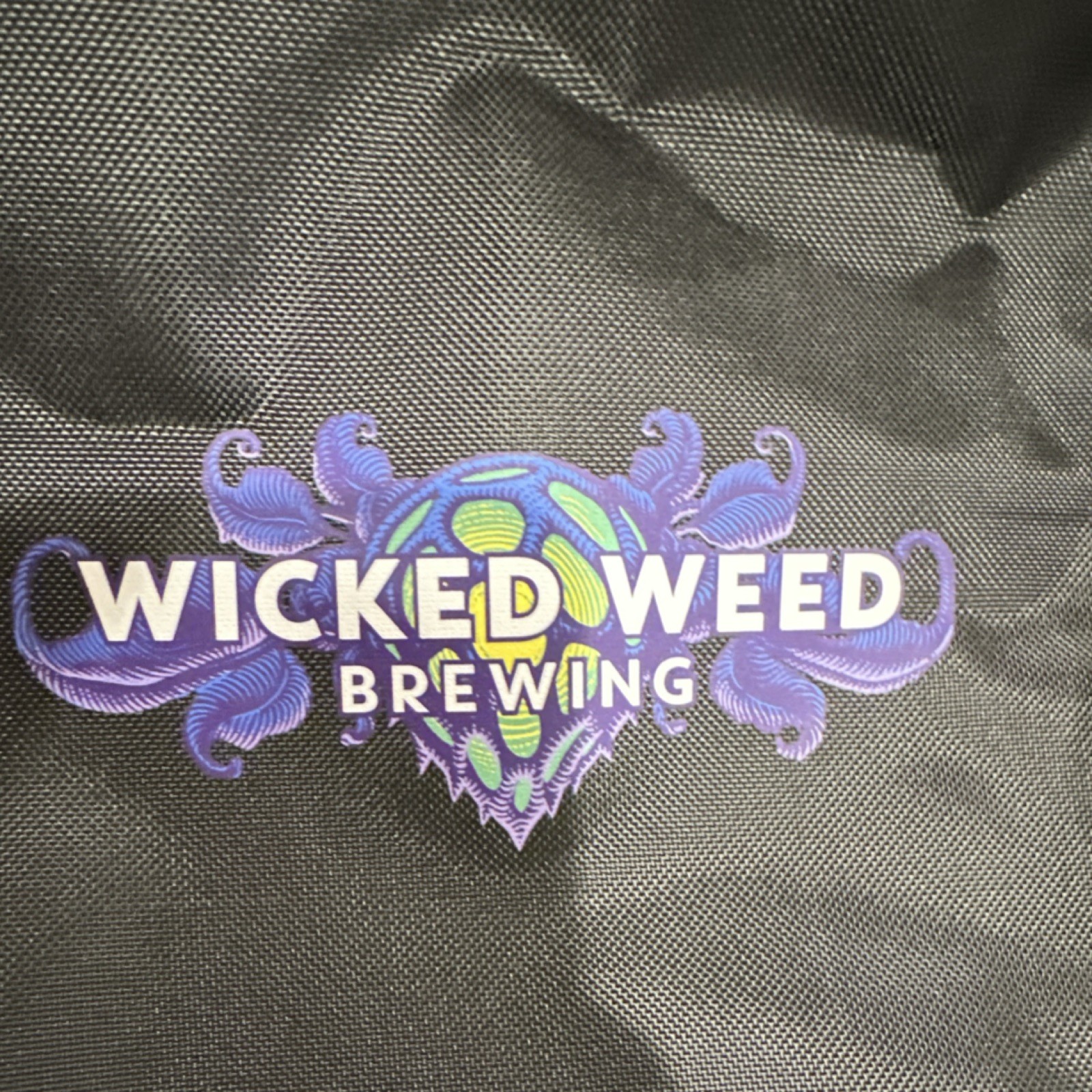 Wicked Weed Brewing Black Polyester Gym Bag with Zipper & Adjustable Tote bag