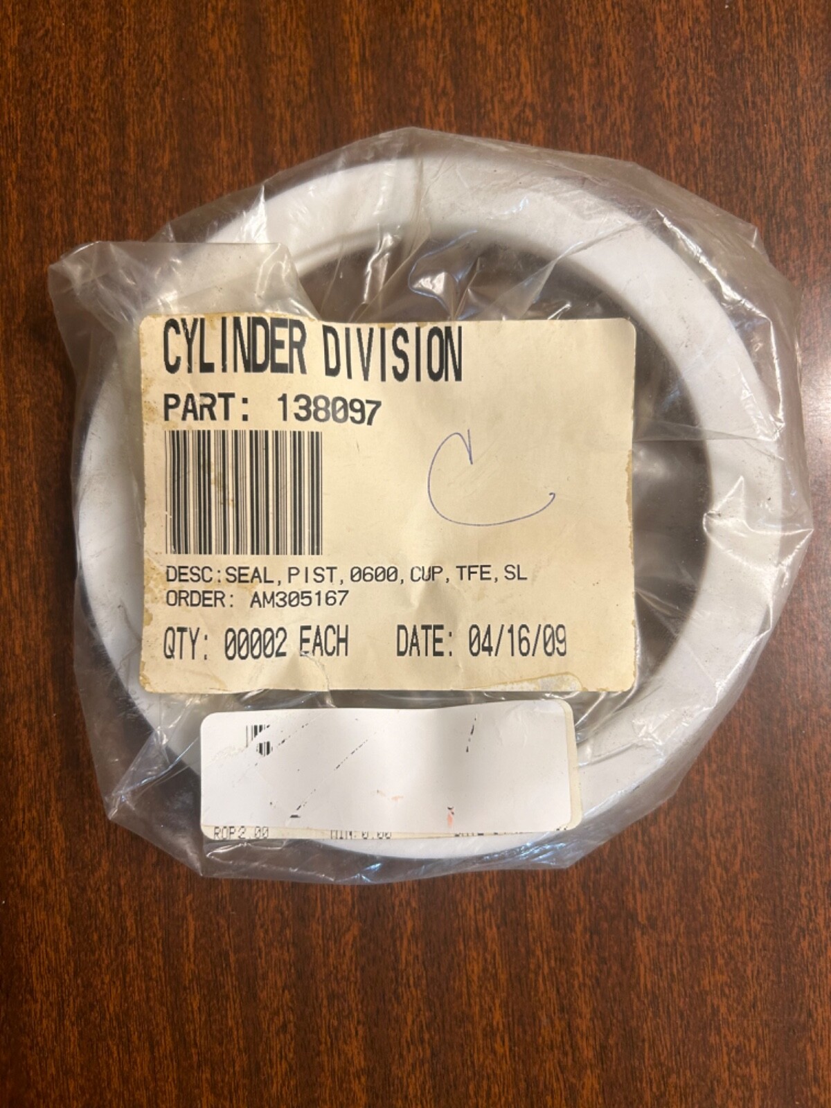 New (Lot of 2) Miller Teflon Cup Seals 6" #052-PS006-600