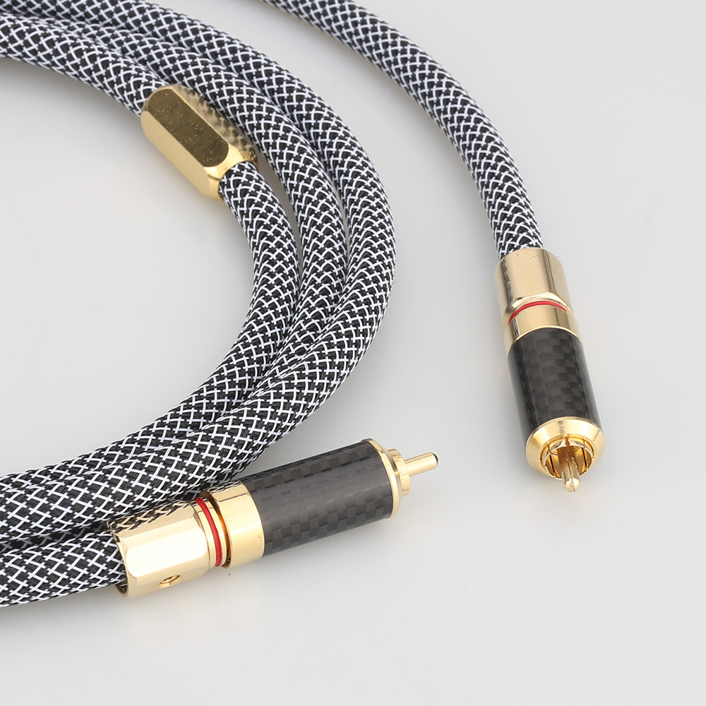 HiFi Coaxial Cable Audio Digital Cord OFC Copper Silver Plated Cable W/ RCA Plug
