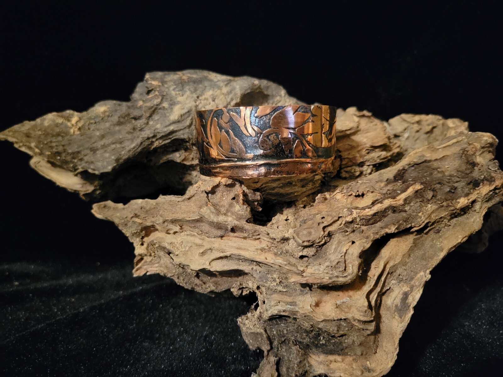 Rustic Mountain Stamped Cuff