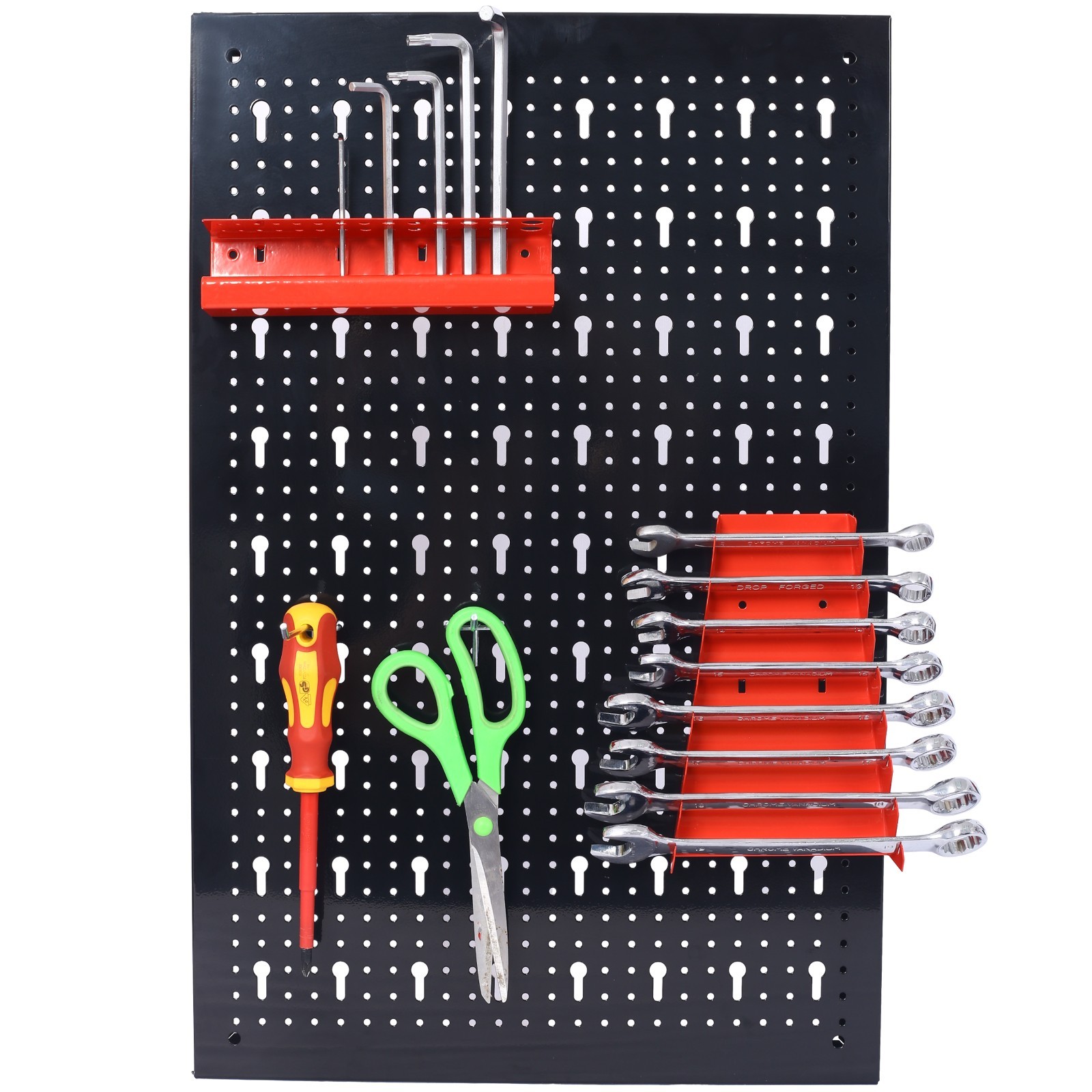 4ft Metal Pegboard Tool Organizer w/ 3 Boards & Hooks for Garage Workshop