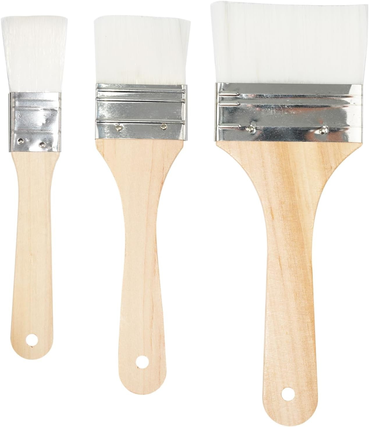 Set of 3 Chip Paint Brushes for Paint Stain Varnish Wood & Walls