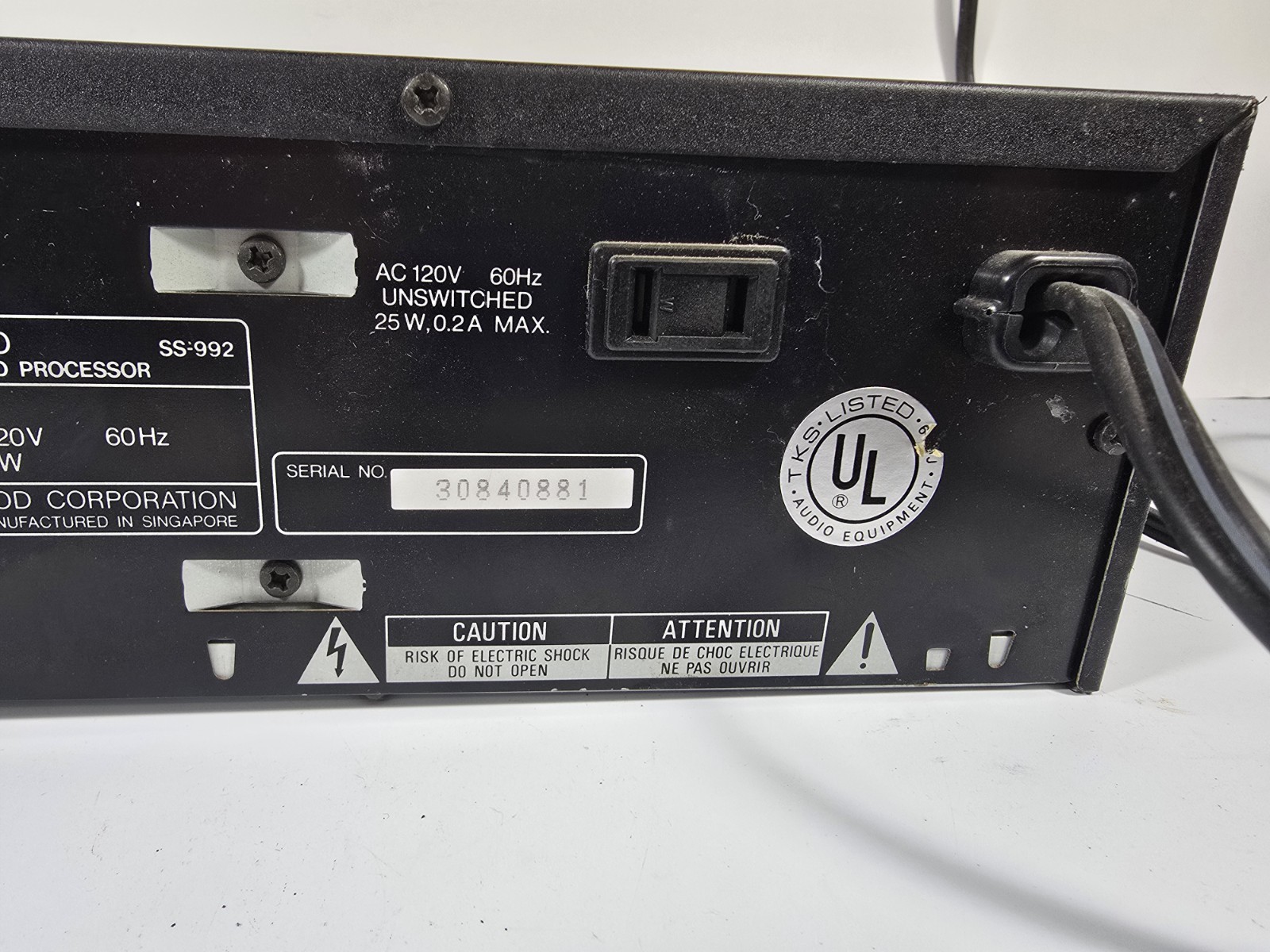 Kenwood SS-992 AV Surround Processor - tested Works Missing Foot