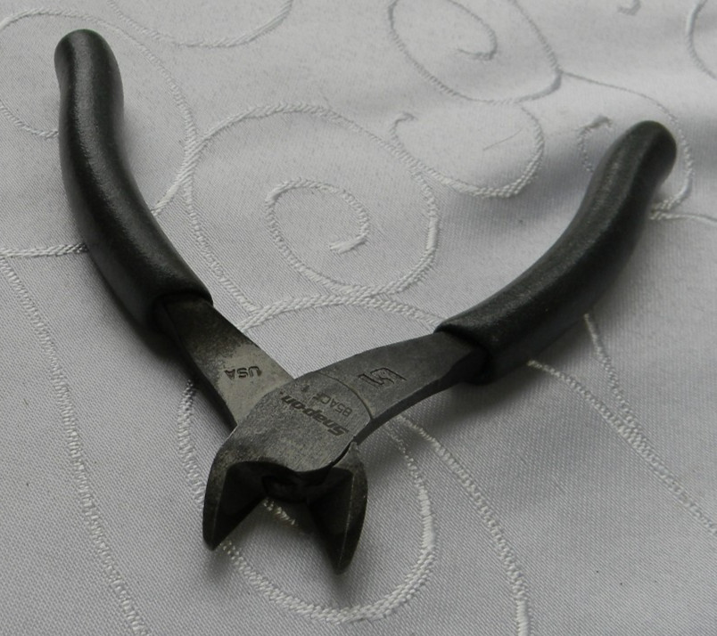 SNAP-ON 5" LONG DARK TITANIUM VINYL GRIP VECTOR EDGE DIAGONAL CUTTER #85ACF
