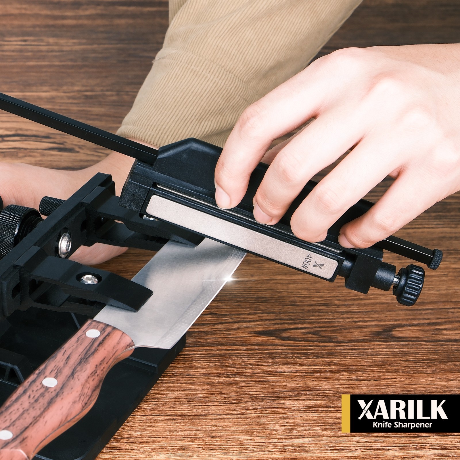 Upgraded Folding Knife Sharpener XAR-FS1, Adjustable Angle System, Diamond Stone