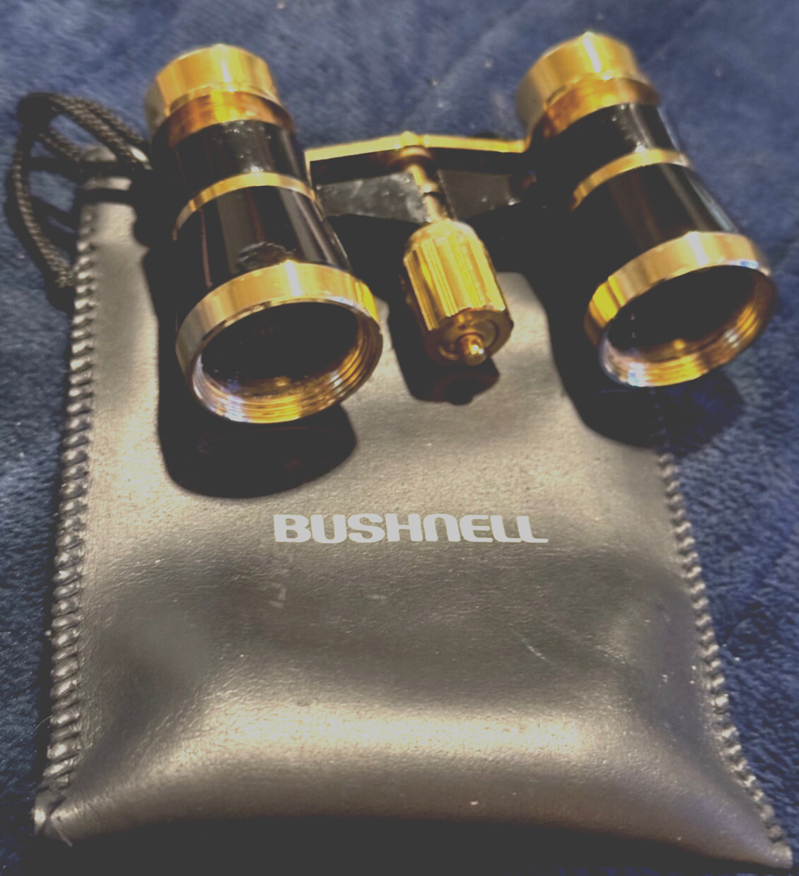 Bushnell Black & Gold Concerts Sports Glasses 3 x 25 Binoculars w/Leather Pouch