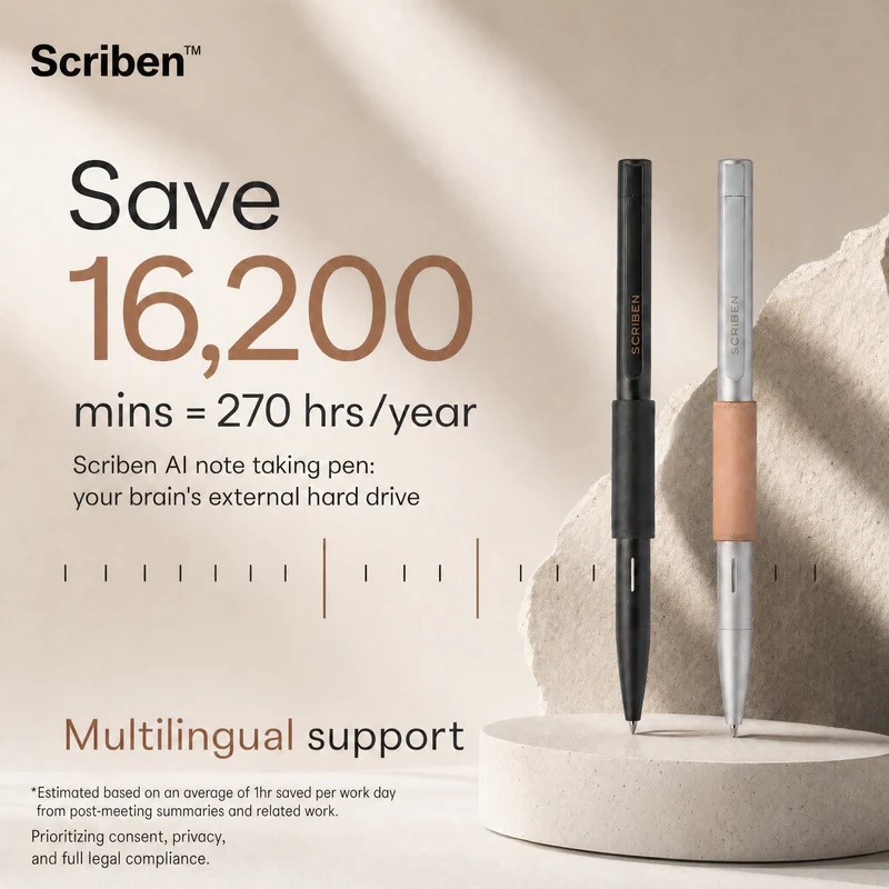 Scriben — The AI Note Taking Pen (Silver)