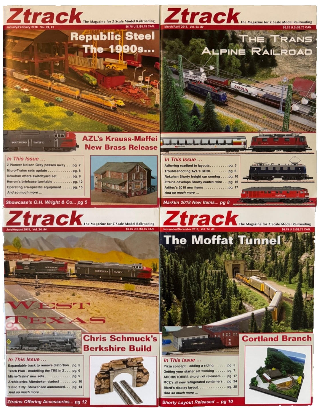Ztrack Magazine Z-scale 4 numbers (1,2,4,6) of the year 2018  Volume 24