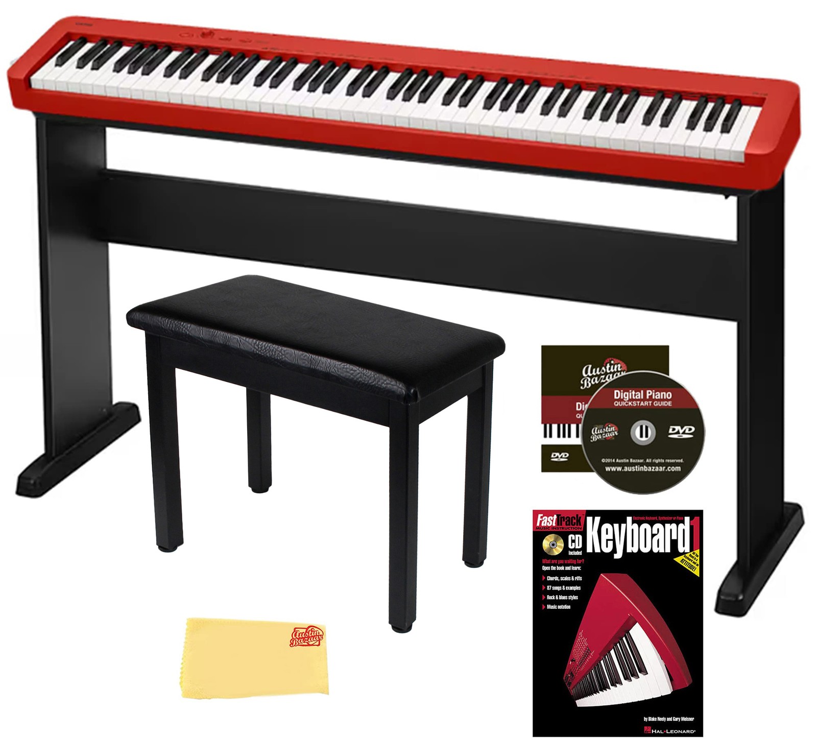 Casio CDP-S160 88-Key Compact Digital Piano - Red w/ CS-46 Stand