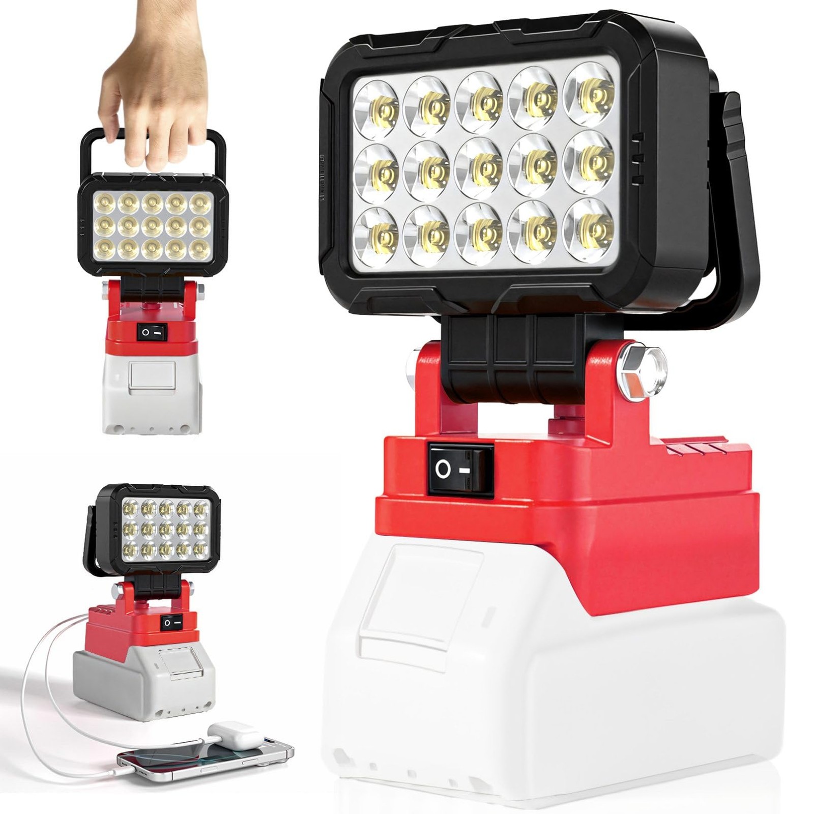 LED Work Light Compatible with Milwaukee m18 18V Battery, 40W 6000LM Cordless...