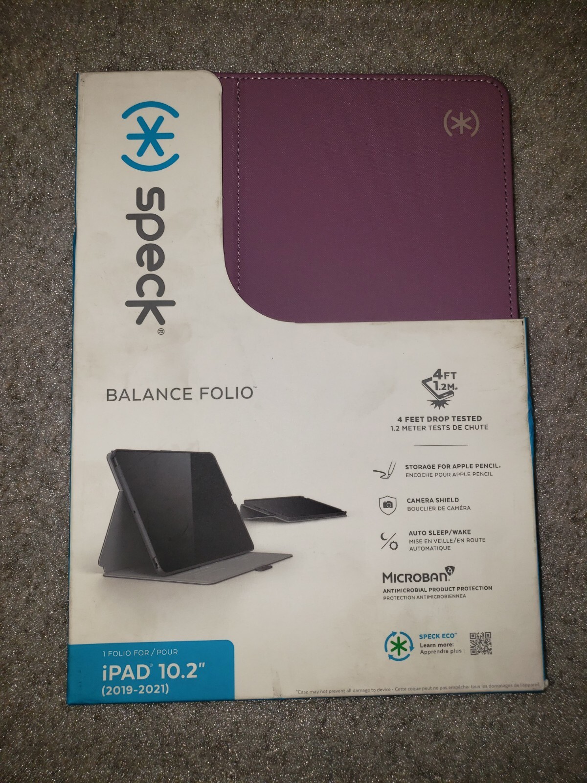 Speck - Balance Folio Case for Apple iPad 10.2, 2019-2021 - Plumberry