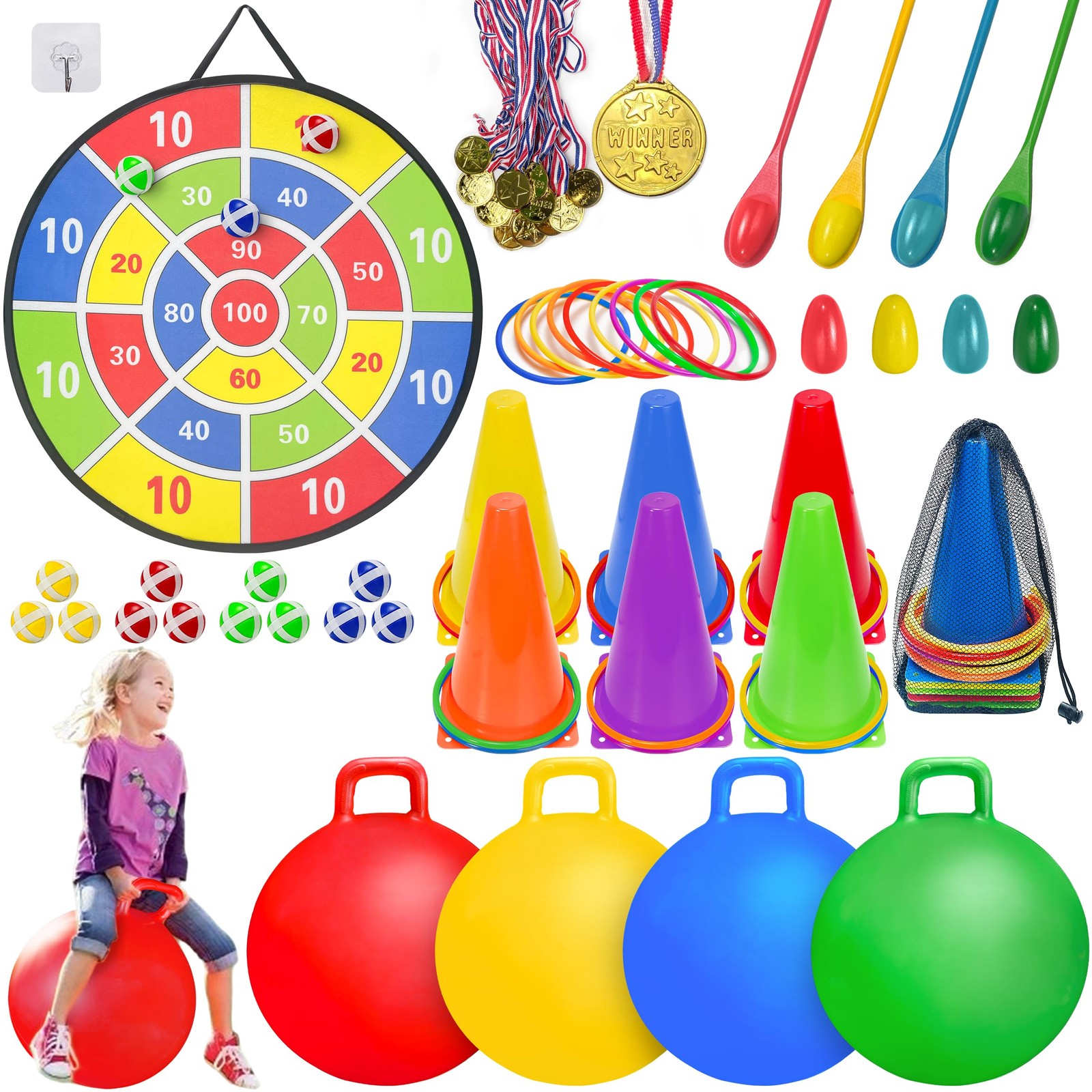 Linaye Carnival Games Combo Set Outdoor Activities Field Day Lawn Yard Family