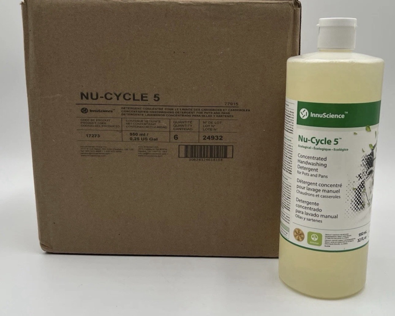 InnuScience Nu-Cycle 5 Eco Dishwashing Liquid Detergent 950ml Biodegradable