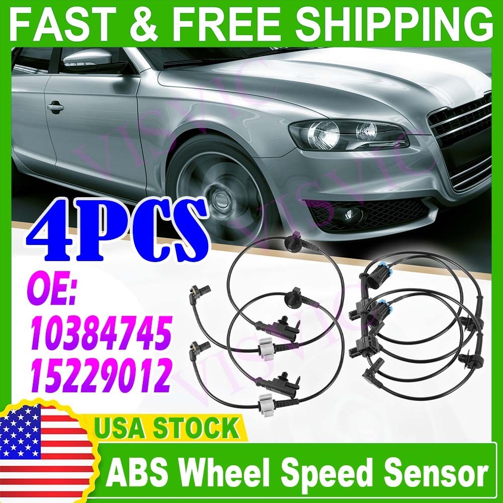 Front and Rear Left & Right ABS Wheel Speed Sensor 2 Pair for Chevy Silverado