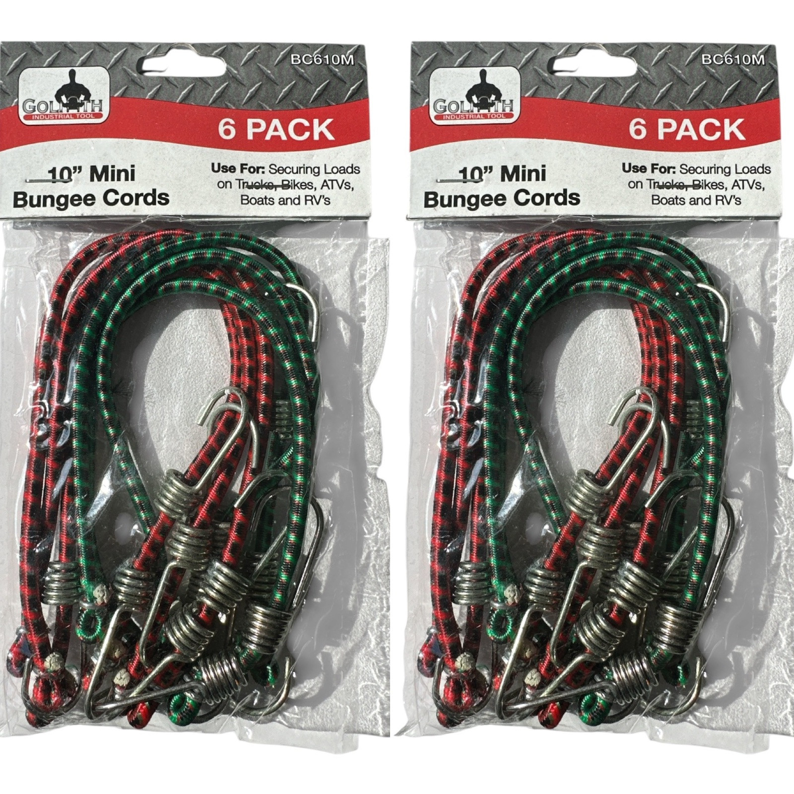Goliath Industrial 12pc 10" Mini Bungee Cords ~ BC610M