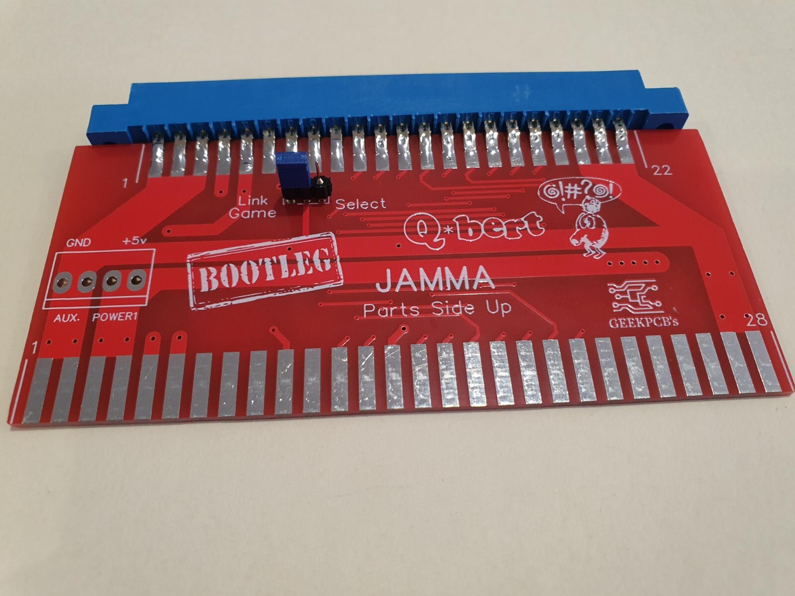 Qbert Bootleg Jamma Adapter PCB Brand New