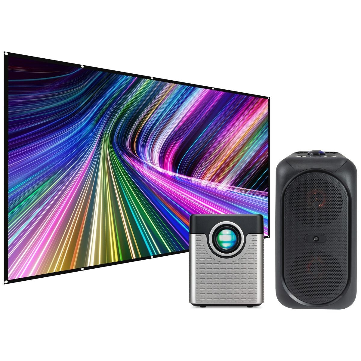 GPX iLive [THE2604BDL] Cinema Pop-Up Movie Theater Projector w/ Speaker & Screen