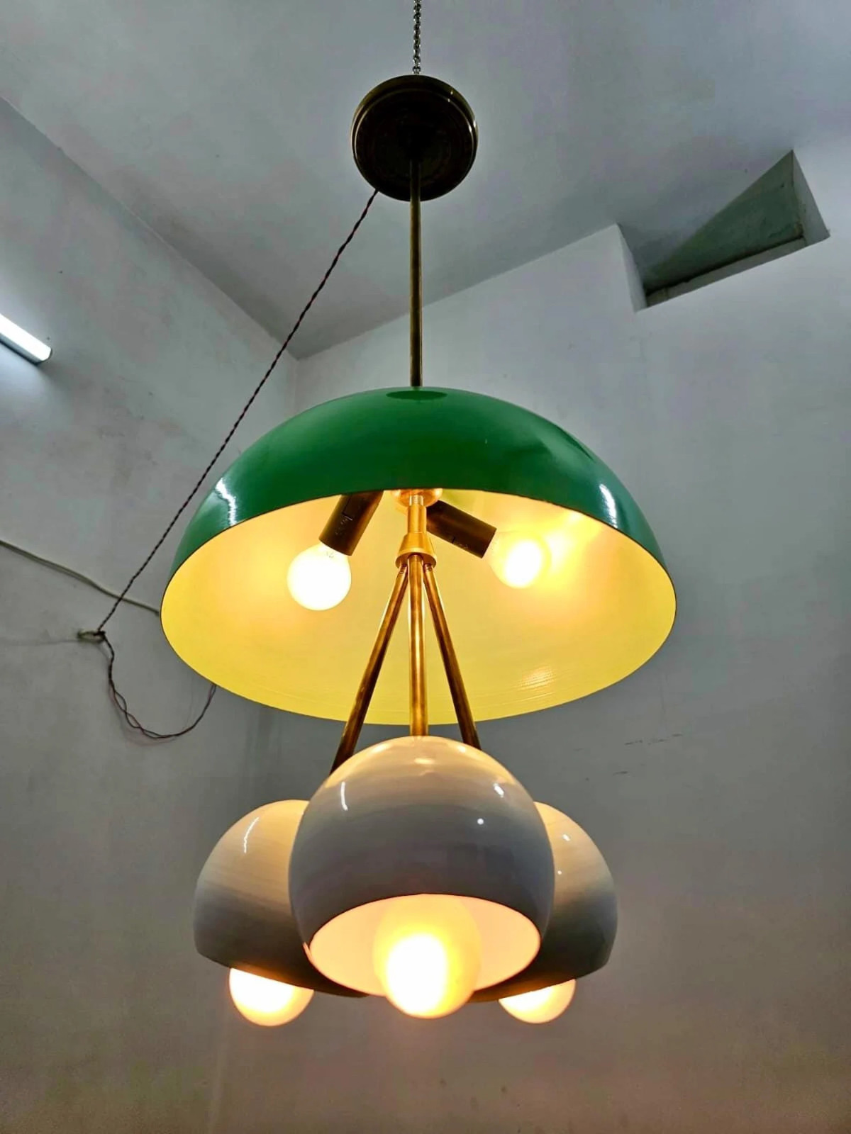 3 Balls Mid Century Brass Sputnik chandelier light Fixture Modern Ceiling Light