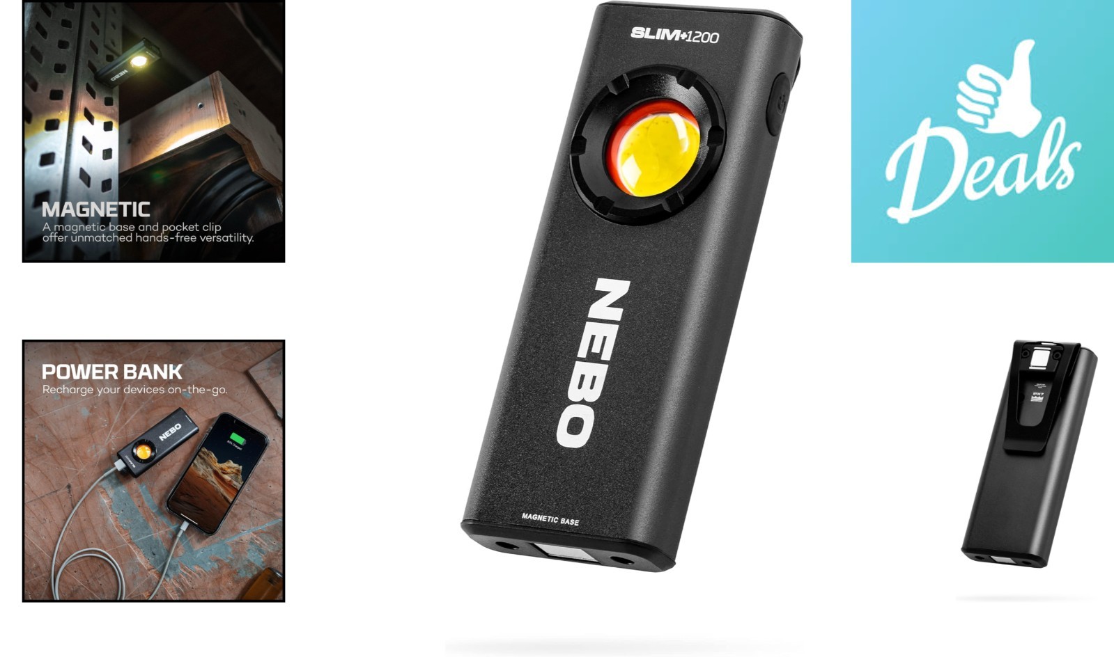 Powerful Slim+ 1200 Lumen Flashlight - Portable, Rechargeable & Versatile