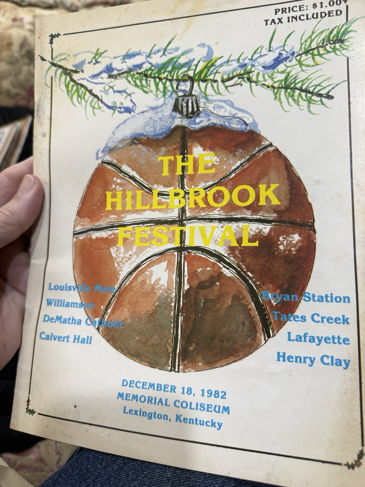Hillbrook Festival-  Basketball Program Memorial Coliseum—Lexington Ky Bagged