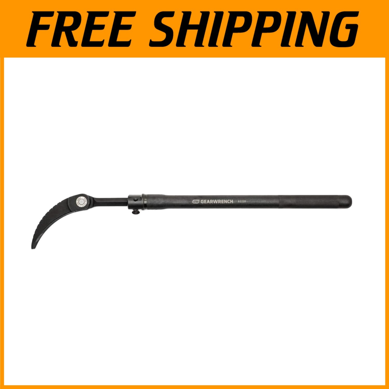 33" Extendable Indexing Pry Bar with 180° Rotating Head - Heavy-Duty Strength
