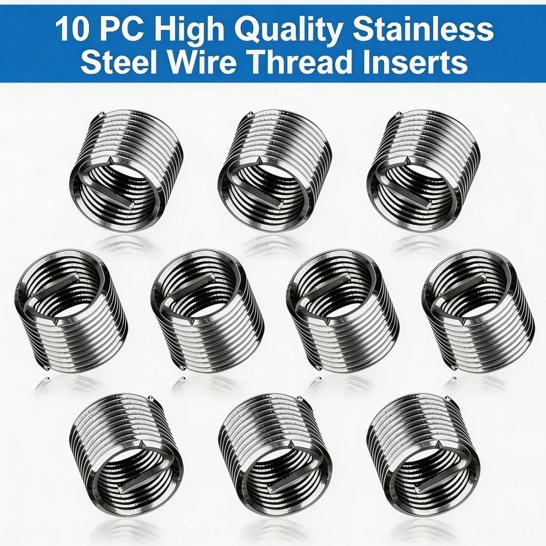 M10x1.25 Thread Repair Kit FOR Stripped Bolt Threads Helicoil Insert Tool