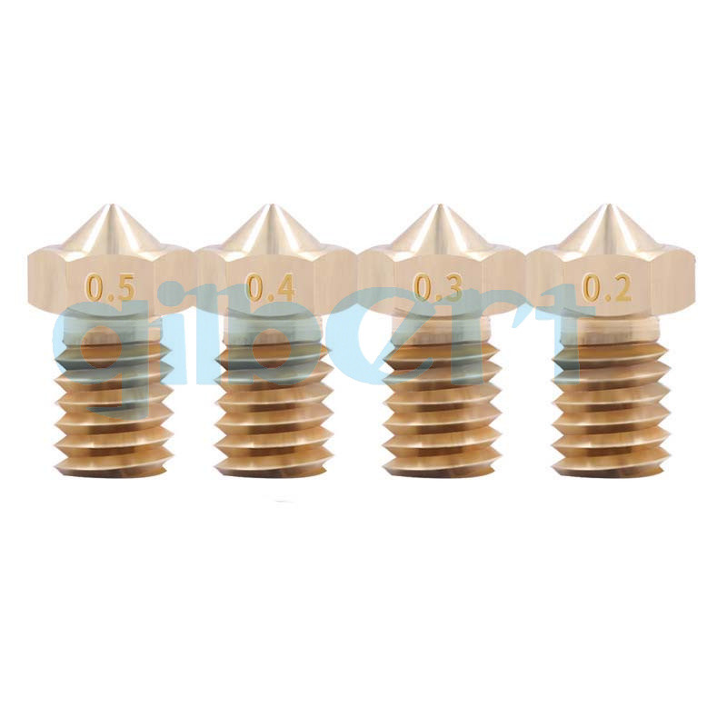 5PCS 0.1-0.5mm V5 V6 Nozzle M6 Brass 3D Printers Parts 1.75/3mm Filament