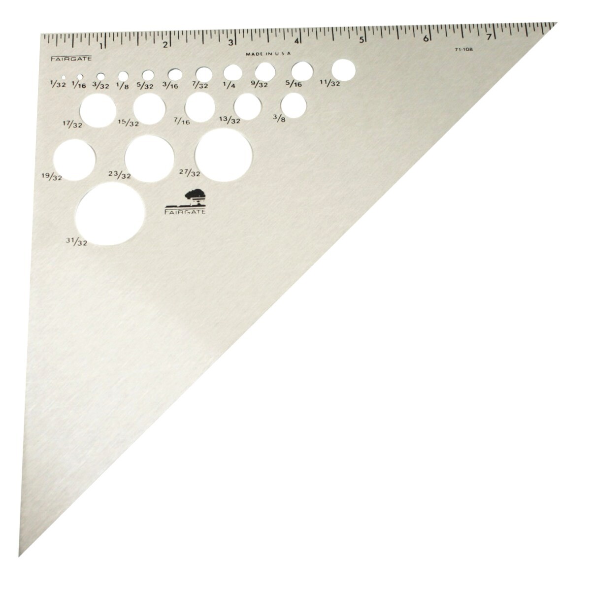 Fairgate 8" 45/90 Aluminum Triangle Rule With 20 Circles 71-108