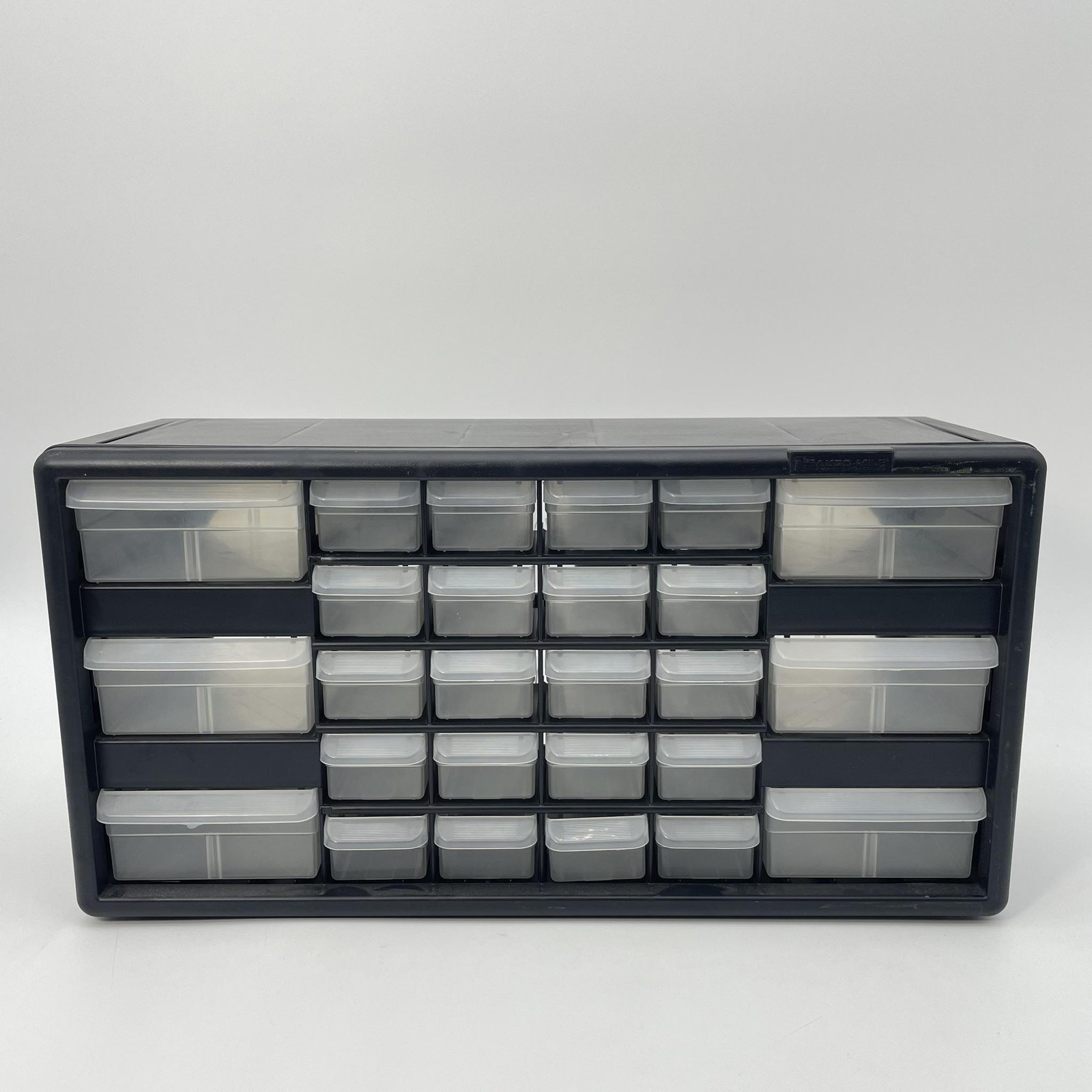 Akro-Mils Plastic Tool Organizer 26 Drawer Black Stackable Parts Storage Box