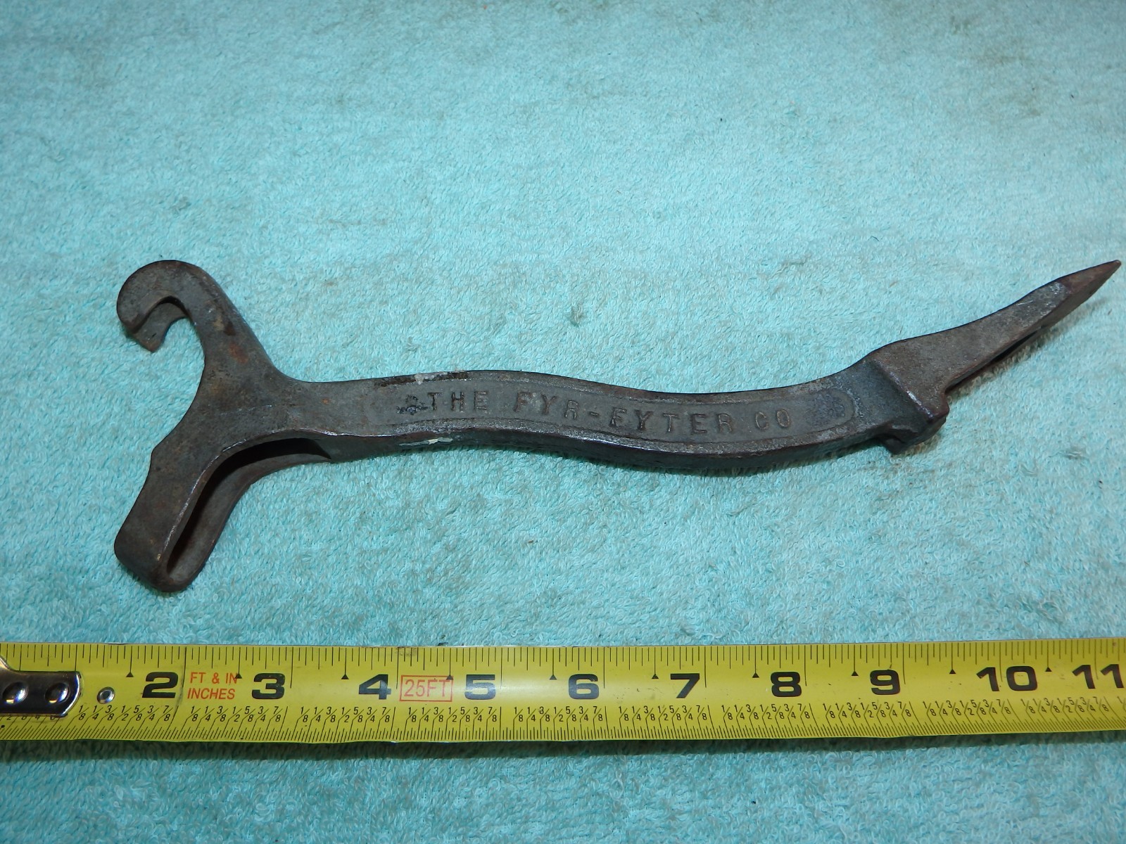 Vintage Wooster Brass Fye-Fyter Co. Crate Hammer Pry Bar  Tool Fireman's tool