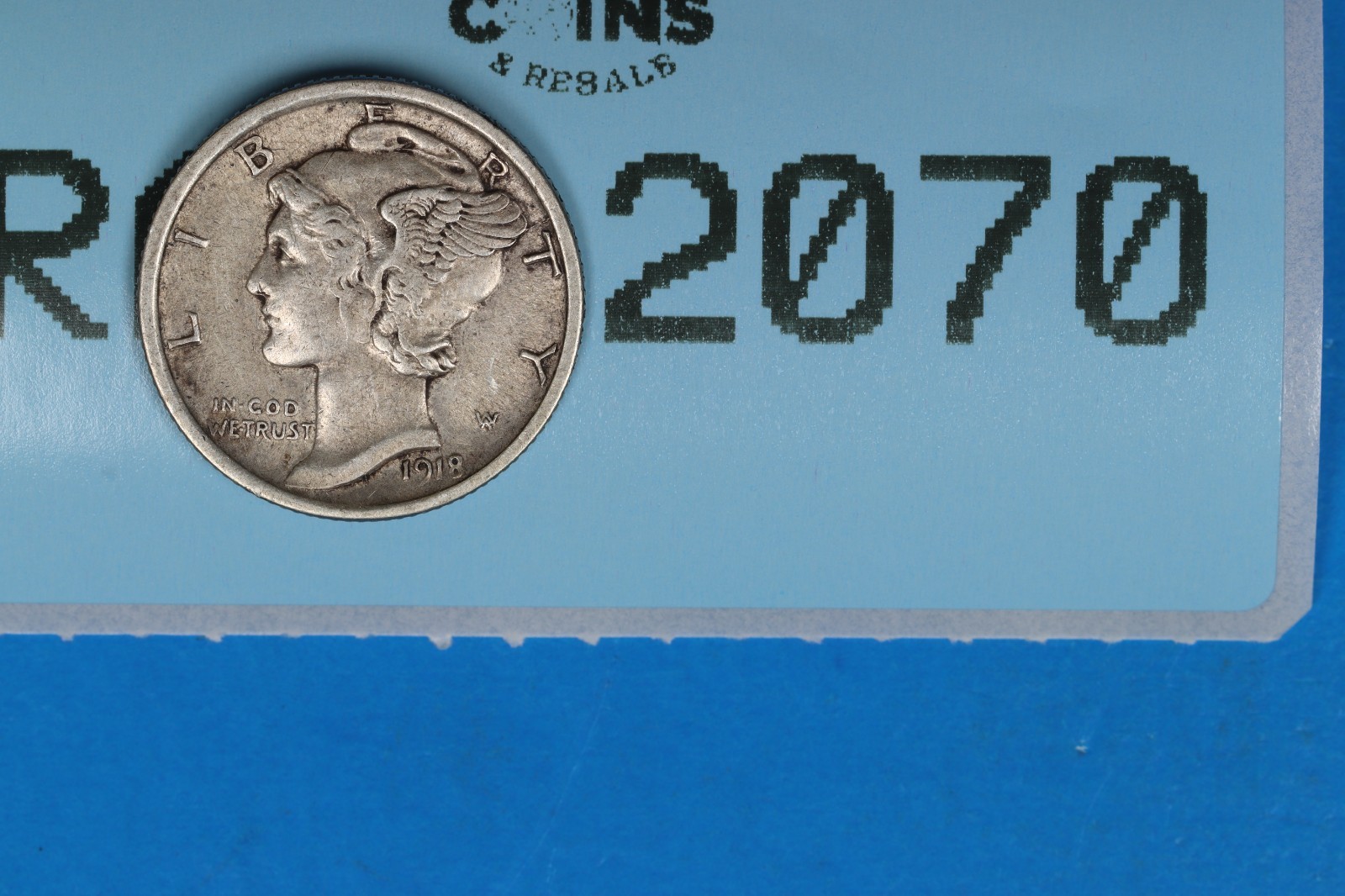 1918-D 10C MERCURY HEAD SILVER DIME Early US Type RAW-2070
