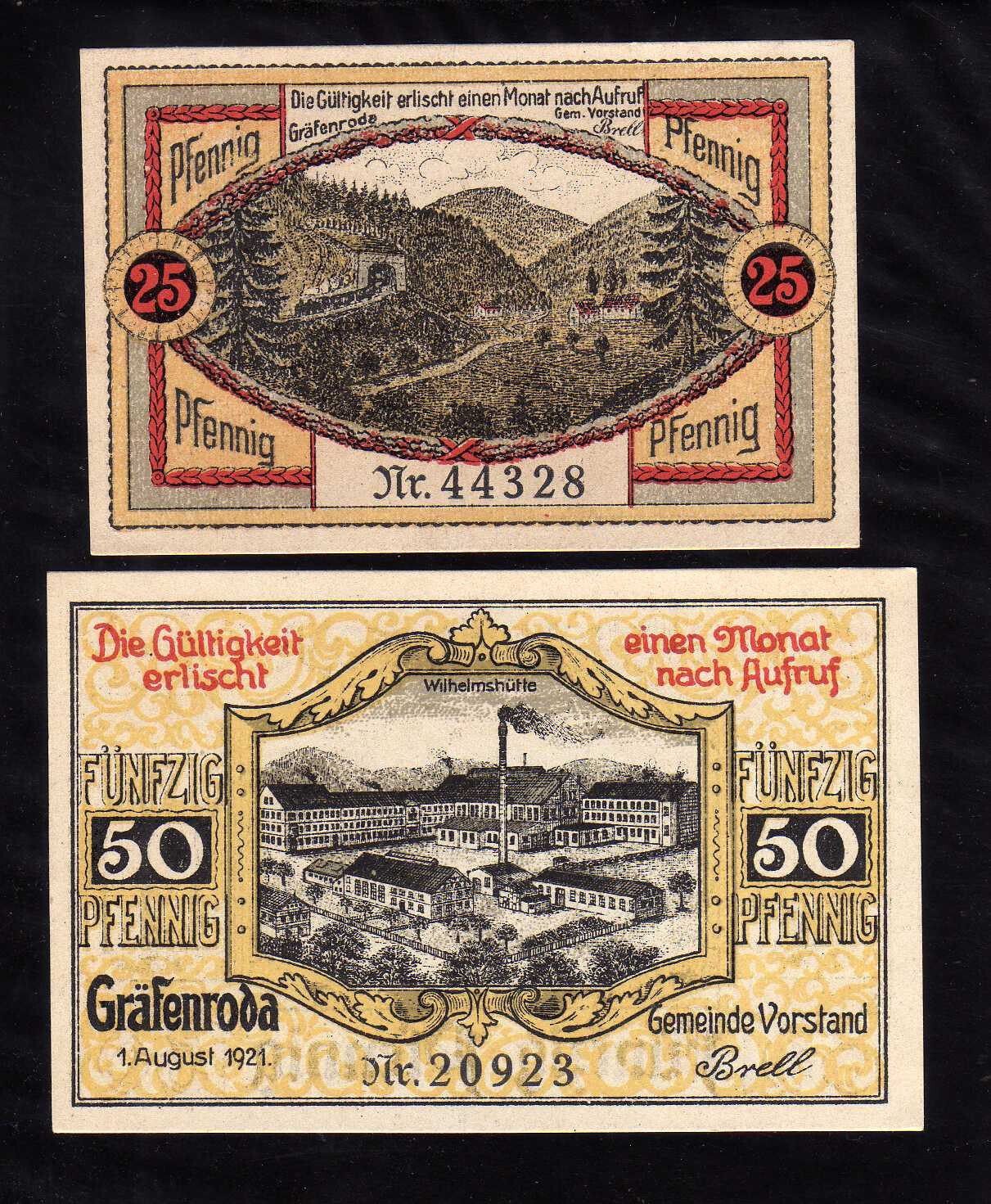 GRAFENRODA - GERMANY NOTGELD - 25, 50 PFENNIG