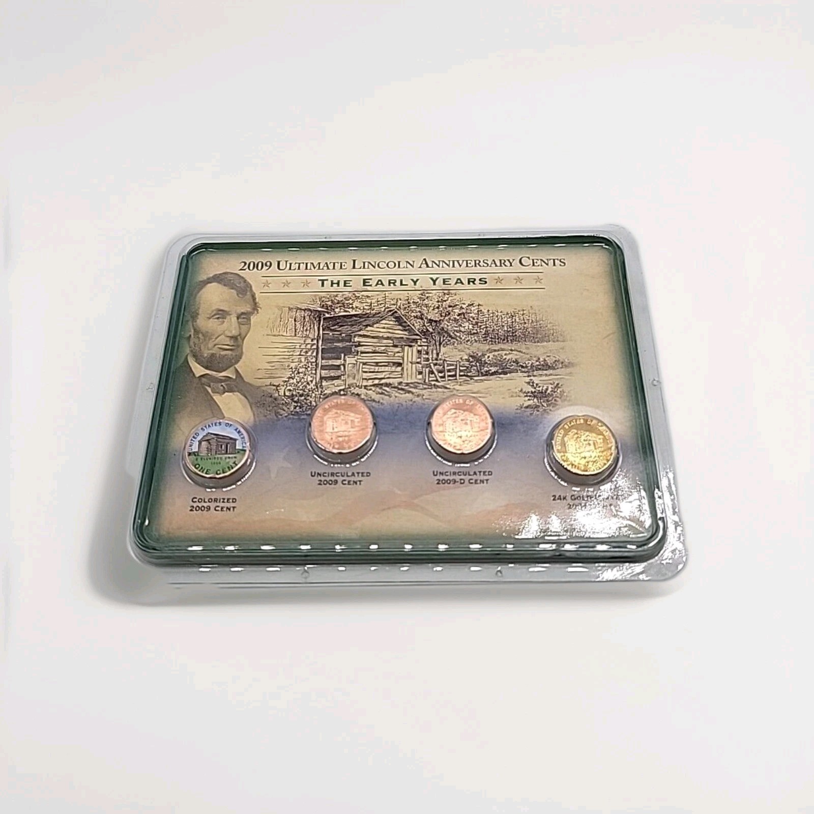 2009 ULTIMATE LINCOLN ANNIVERSARY CENTS EARLY YEARS Colorized 24k GP FREE SHIP!