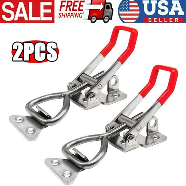 2 PCS Steel Toggle Latch Catch Adjustable Lock Clamp Anti-rust Clip For Box Case