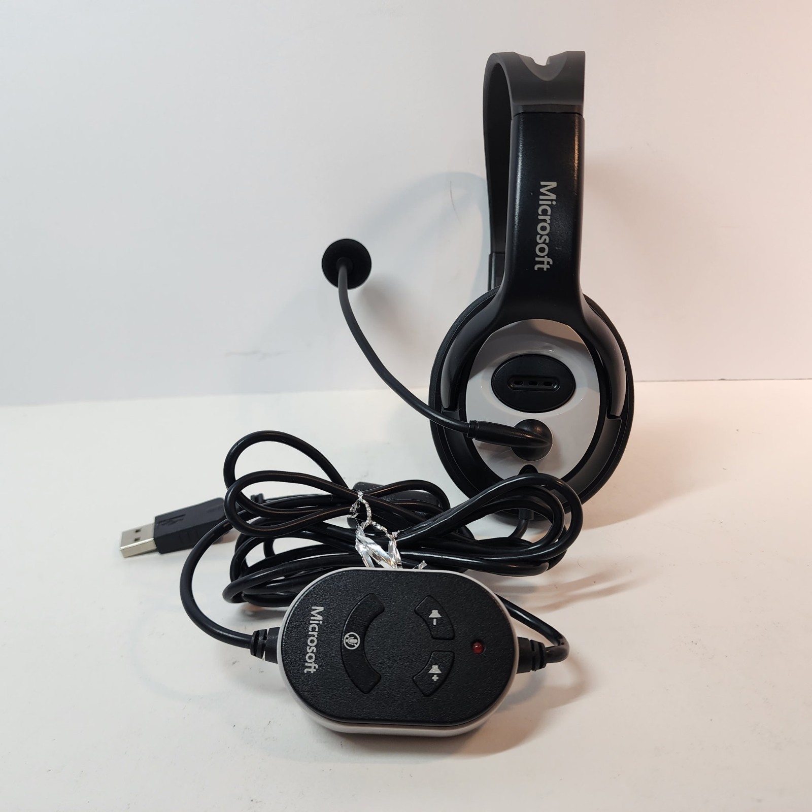 Microsoft LifeChat LX-3000 USB Stereo Headset Headphones Mic Tested Working