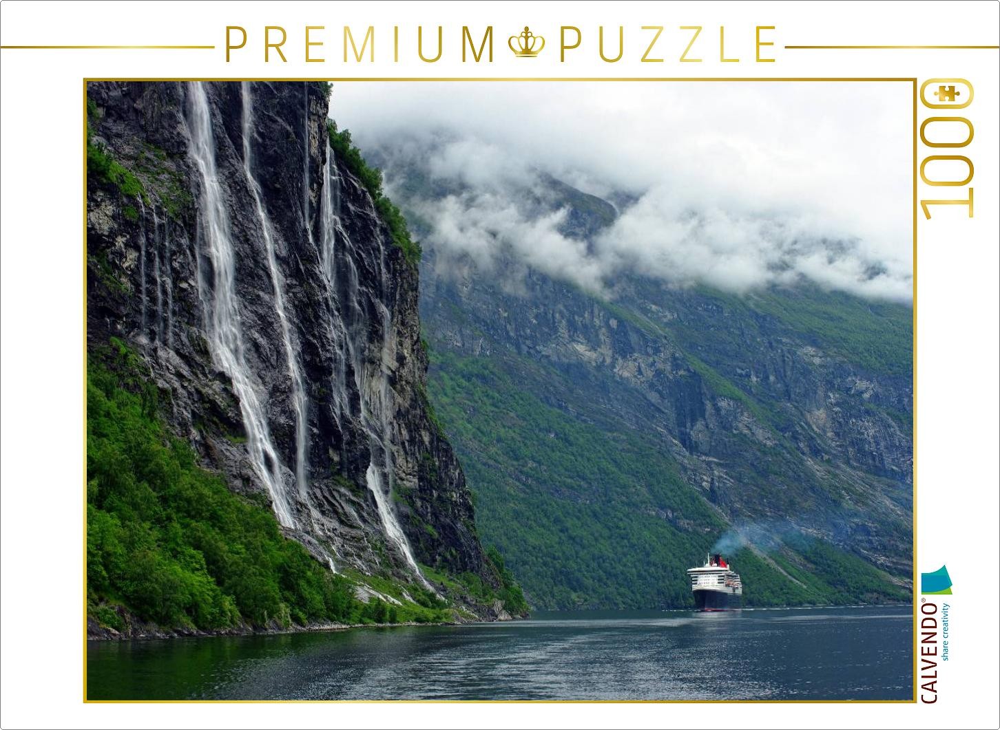 CALVENDO Puzzle Geiranger Fjord | 1000 Teile Lege-Größe 64x48cm Foto-Puzzle für