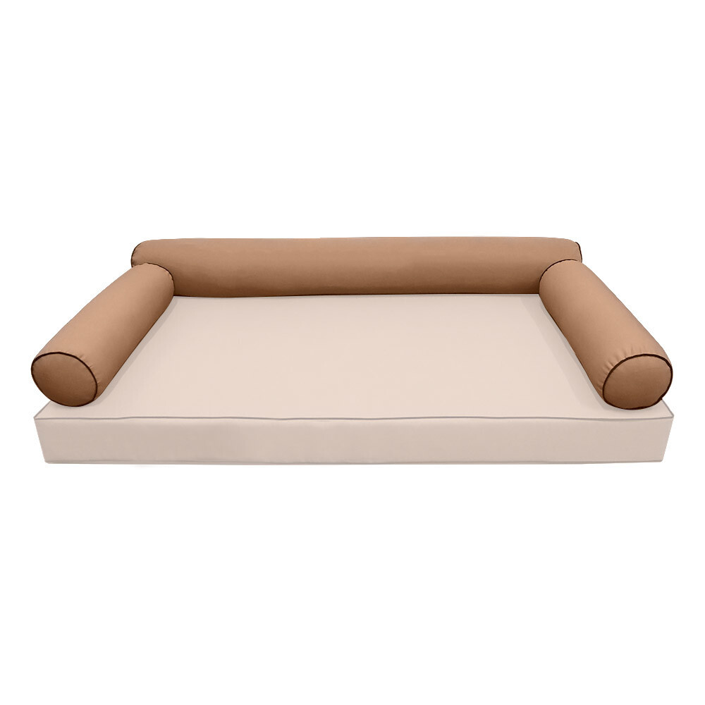 |SLIPCOVER ONLY| S6 Contrast Piped Trim Bolster SlipCover Twin-XL 78"x8" AD104