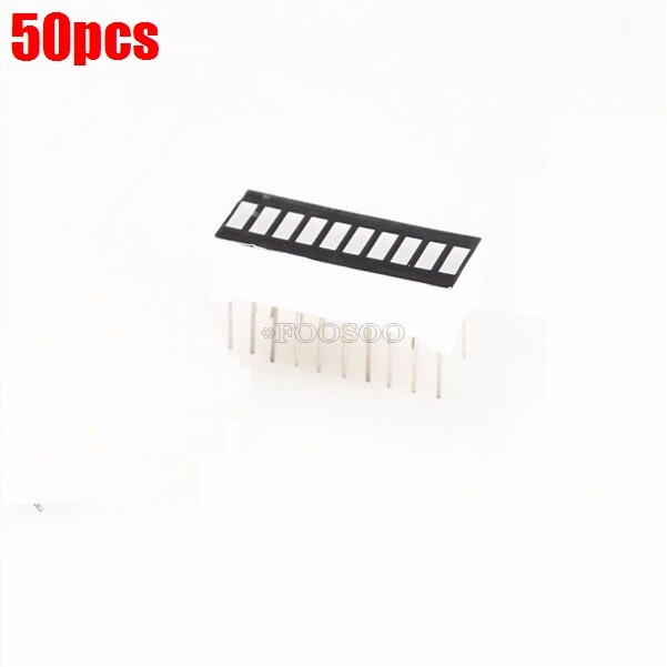 50Pcs 10 Segment Digital Red Led Bar Graph Display Ultra Bright py